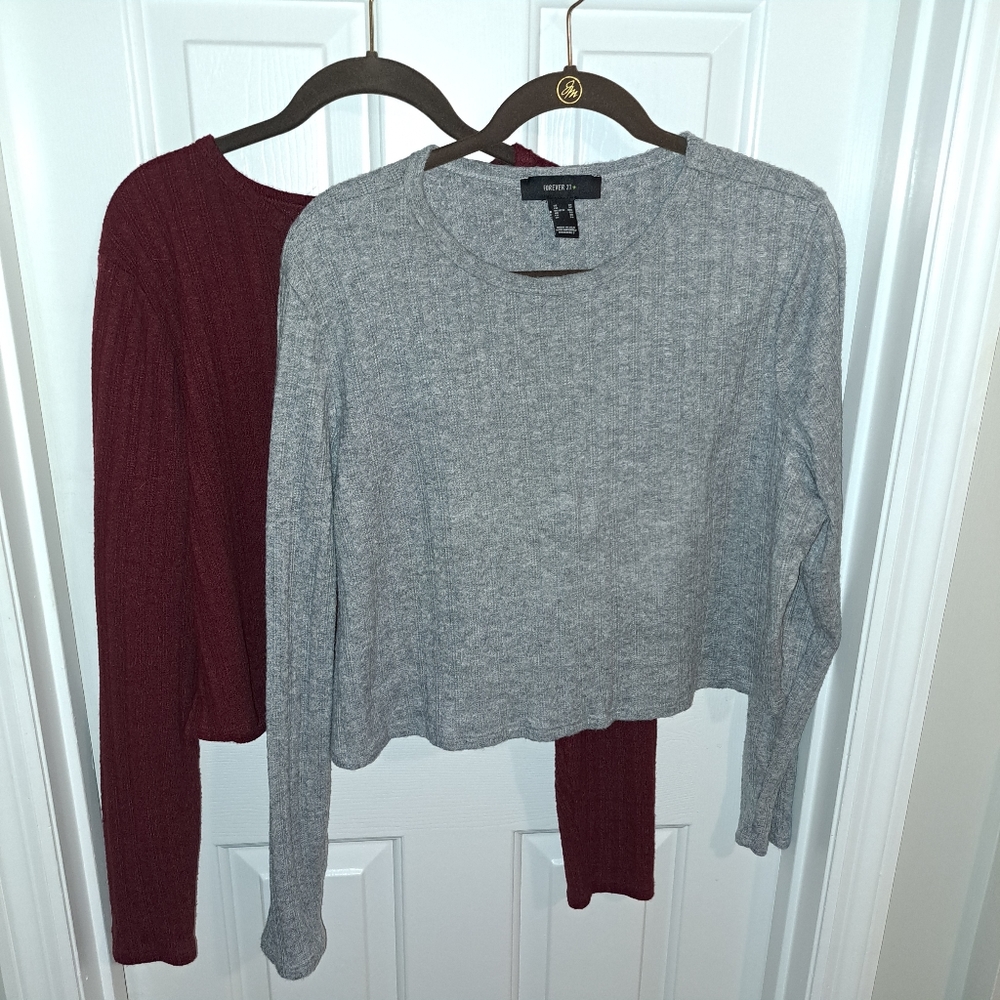 2 Forever 21 cropped sweaters 3X